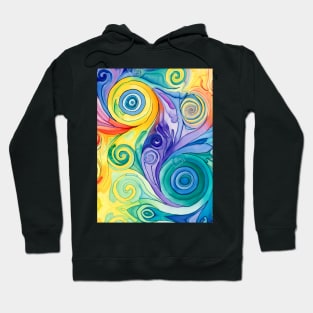 Retro Swirls and Cosmic Twirls: Tie Dye Design with a Nostalgic Twist No. 3 with a Dark Background Hoodie
